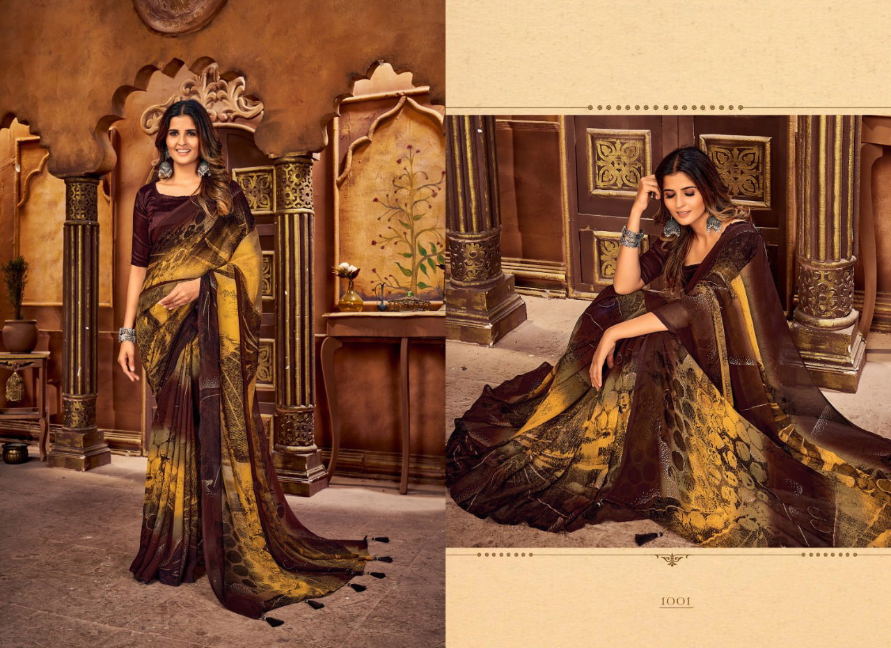 Saroj Magic New Ethnic Wear Printed Georgette Saree Latest Collection